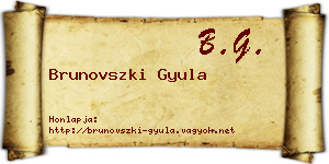 Brunovszki Gyula névjegykártya